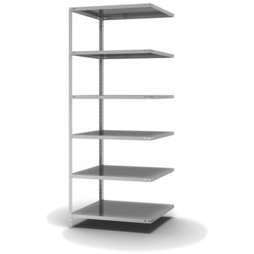hofe Rayonnage à boulonner élément suivant, 6 tablettes, avec revêtement en zinc anti-corrosion