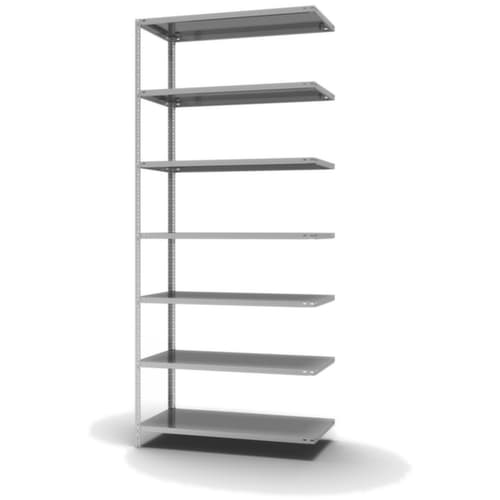 hofe Rayonnage à boulonner élément suivant, 7 tablettes, avec revêtement en zinc anti-corrosion
