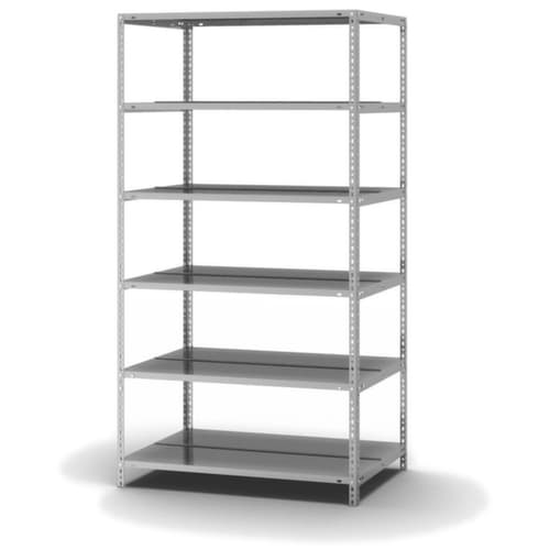 hofe Etagère à dossiers à visser pour une utilisation des deux côtés, 6 tablettes, avec revêtement en zinc anti-corrosion