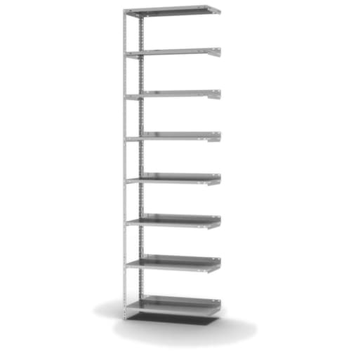 hofe Rayonnage à boulonner pour classeurs élément suivant, 8 tablettes, avec revêtement en zinc anti-corrosion