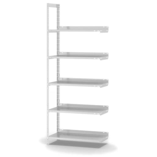 hofe Rayonnage à boulonner pour classeurs élément suivant, 5 tablettes, RAL7035 gris clair