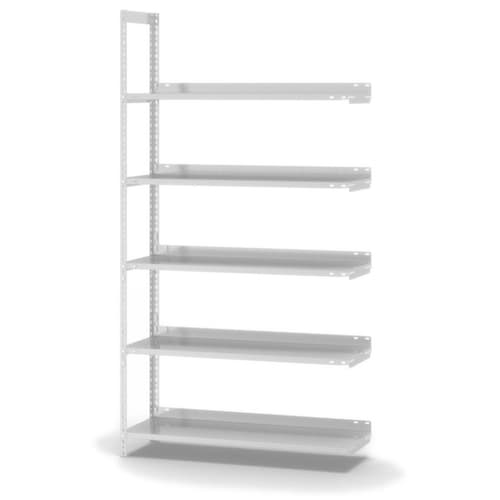 hofe Rayonnage à boulonner pour classeurs élément suivant, 5 tablettes, RAL7035 gris clair
