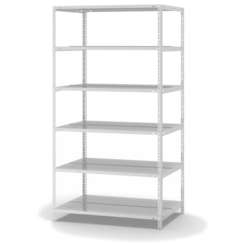 hofe Etagère à dossiers à visser pour une utilisation des deux côtés, 6 tablettes, RAL7035 gris clair