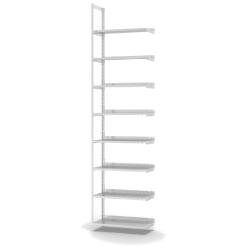 hofe Rayonnage à boulonner pour classeurs élément suivant, 8 tablettes, RAL7035 gris clair