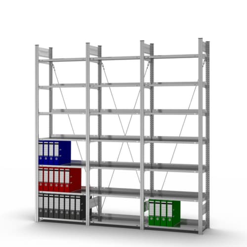 hofe Rayonnage sans boulons pour classeurs élément suivant, 7 tablettes, avec revêtement en zinc anti-corrosion