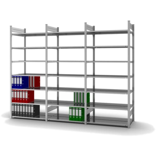 hofe Etagère à dossiers sans vis pour une utilisation des deux côtés, 7 tablettes, avec revêtement en zinc anti-corrosion