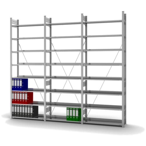 hofe Rayonnage sans boulons pour classeurs élément suivant, 8 tablettes, avec revêtement en zinc anti-corrosion
