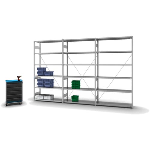 hofe Panneau d'extension pour le rayonnage sans vis, hauteur x largeur x profondeur 2500 x 1310 x 435 mm, 6 tablettes