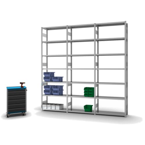 hofe Rayonnages en treillis dans la construction lourde, hauteur x largeur x profondeur 3000 x 1060 x 335 mm, 7 tablettes