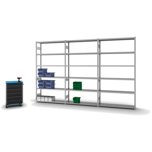 hofe Rayonnages en treillis dans la construction lourde, hauteur x largeur x profondeur 2500 x 1360 x 335 mm, 6 tablettes