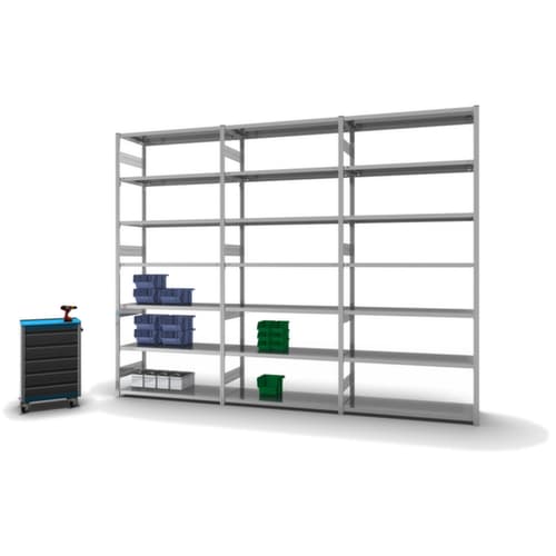 hofe Rayonnages en treillis dans la construction lourde, hauteur x largeur x profondeur 3000 x 1360 x 535 mm, 7 tablettes