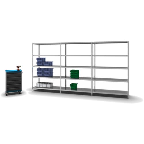 hofe Rayonnage à boulonner élément suivant, 5 tablettes, avec revêtement en zinc anti-corrosion