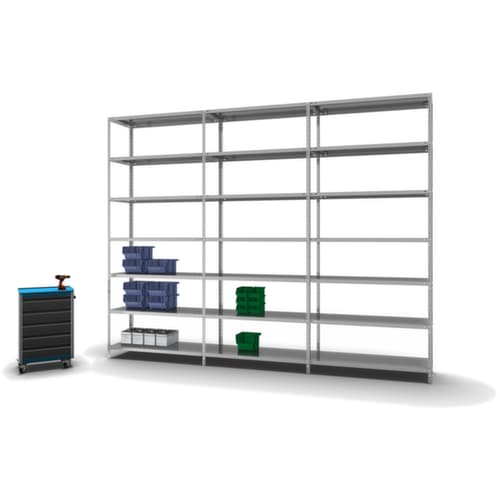 hofe Rayonnage à boulonner élément suivant, 7 tablettes, avec revêtement en zinc anti-corrosion