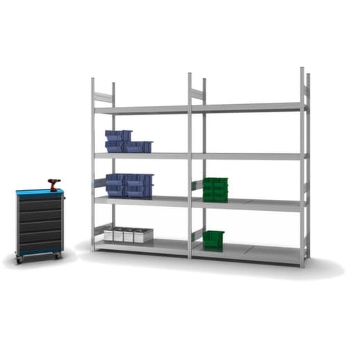 hofe Rayonnage grande largeur avec tablettes en acier
