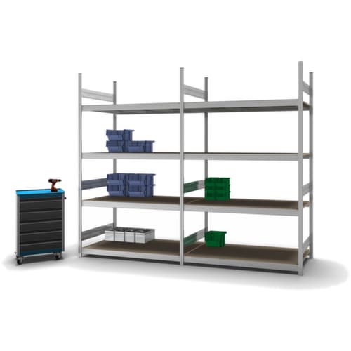 hofe Rayonnage grande largeur avec tablettes en bois