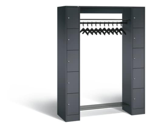 C+P Vestiaire à casiers Classic avec 5 casiers à droite et à gauche, largeur 1430 mm