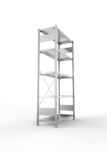 META système d'étagères sans vis CLIP, hauteur x largeur x profondeur 2000 x 1056 x 436 mm, 5 tablettes