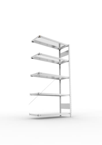 META Panneau d'extension pour le rayonnage sans CLIP vis, hauteur x largeur x profondeur 2000 x 1006 x 436 mm, 5 tablettes