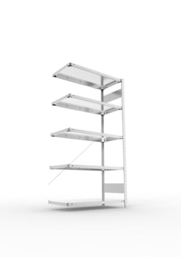 META Panneau d'extension pour le rayonnage sans CLIP vis, hauteur x largeur x profondeur 2000 x 1006 x 536 mm, 5 tablettes