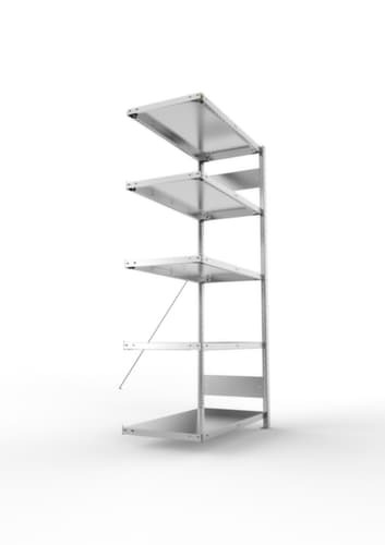 META Panneau d'extension pour le rayonnage sans CLIP vis, hauteur x largeur x profondeur 2000 x 1006 x 536 mm, 5 tablettes