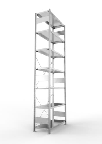 META système d'étagères sans vis CLIP, hauteur x largeur x profondeur 3000 x 1056 x 436 mm, 7 tablettes