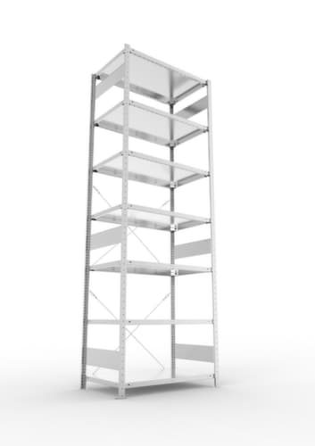 META système d'étagères sans vis CLIP, hauteur x largeur x profondeur 3000 x 1056 x 636 mm, 7 tablettes