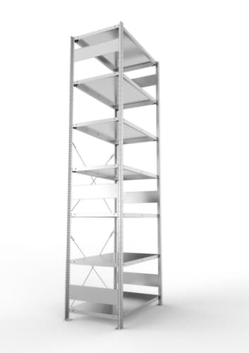 META système d'étagères sans vis CLIP, hauteur x largeur x profondeur 3000 x 1056 x 636 mm, 7 tablettes