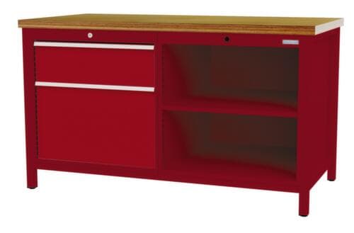 Bedrunka + Hirth Établi, 1 tiroir, 1 armoire, 2 tablettes