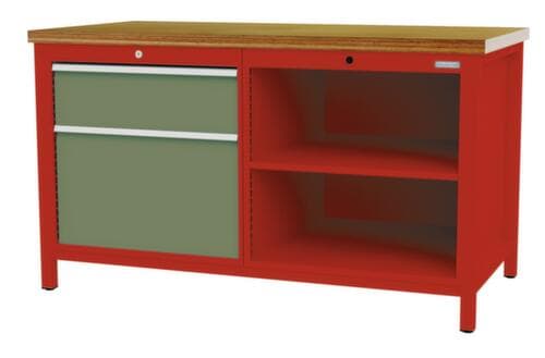Bedrunka + Hirth Établi, 1 tiroir, 1 armoire, 2 tablettes