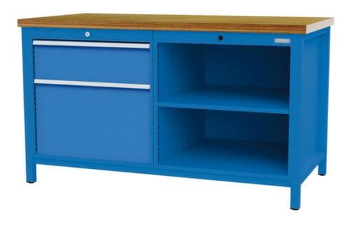 Bedrunka + Hirth Établi, 1 tiroir, 1 armoire, 2 tablettes
