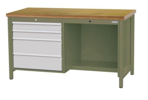 Bedrunka + Hirth Établi, 4 tiroirs, 1/2 tablette