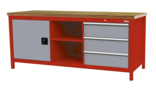 Bedrunka + Hirth Établi, 3 tiroirs, 1 armoire, 2 tablettes