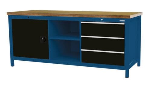 Bedrunka + Hirth Établi, 3 tiroirs, 1 armoire, 2 tablettes