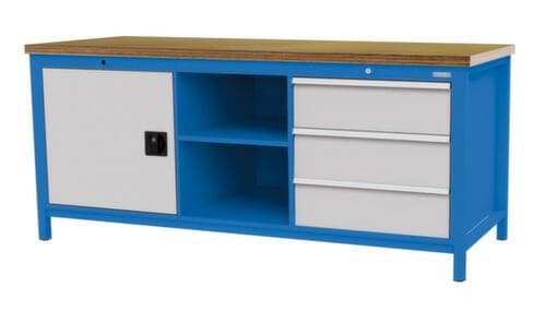 Bedrunka + Hirth Établi, 3 tiroirs, 1 armoire, 2 tablettes