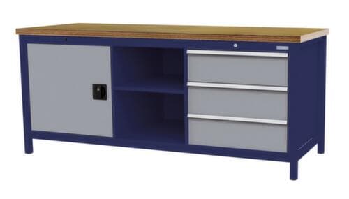 Bedrunka + Hirth Établi, 3 tiroirs, 1 armoire, 2 tablettes