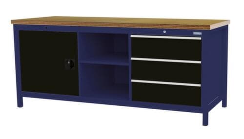 Bedrunka + Hirth Établi, 3 tiroirs, 1 armoire, 2 tablettes
