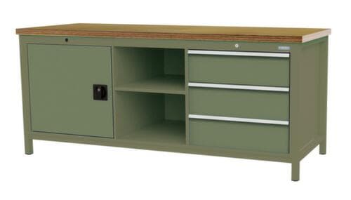 Bedrunka + Hirth Établi, 3 tiroirs, 1 armoire, 2 tablettes