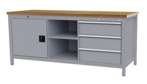 Bedrunka + Hirth Établi, 3 tiroirs, 1 armoire, 2 tablettes