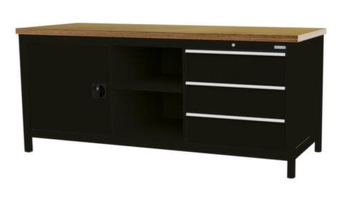 Bedrunka + Hirth Établi, 3 tiroirs, 1 armoire, 2 tablettes