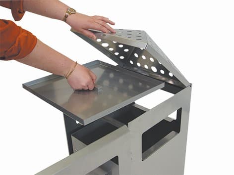 Cendrier combiné en acier inoxydable PYRAMIDE avec 4 ouvertures d'introduction