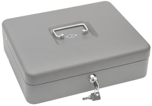 WEDO caisse STANDARD PLUS, 4 compartiments billets avec étriers, 8 compartiments à monnaie, espace pour rouleaux de monnaie, tickets de caisse etc., serrure à cylindre