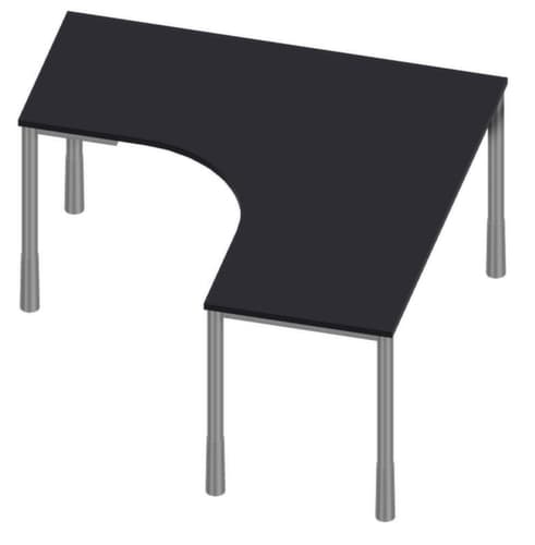 Nowy Styl Bureau à retour E10 avec piètement 4 pieds en tube rond