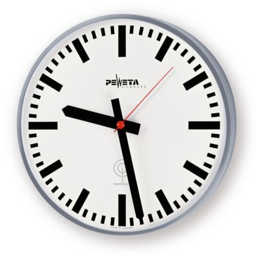 PEWETA Horloge murale avec boîtier métallique, avec cadran à traits, Ø 300 mm