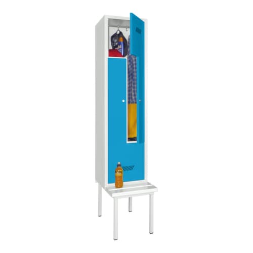 PAVOY Armoire vestiaire Z Basis avec banc + 2 compartiments, largeur de compartiment 400 mm