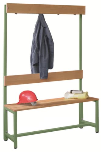 PAVOY Banc vestiaire Basis avec crochets et lames en bois