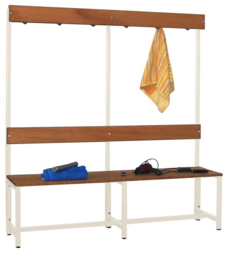 PAVOY Banc vestiaire Basis avec crochets et lames en bois