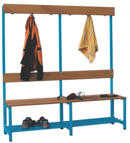 PAVOY Banc vestiaire Basis avec crochets et lames en bois