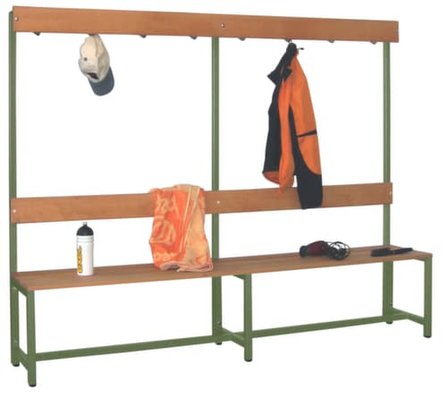 PAVOY Banc vestiaire Basis avec crochets et lames en bois