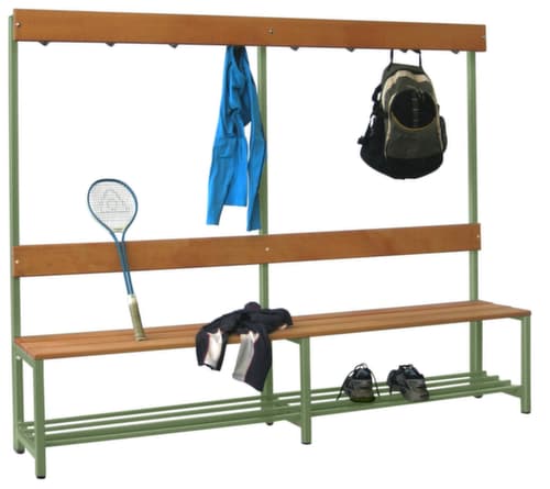 PAVOY Banc vestiaire Basis avec crochets et lames en bois