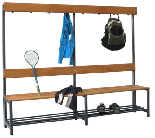 PAVOY Banc vestiaire Basis avec crochets et lames en bois